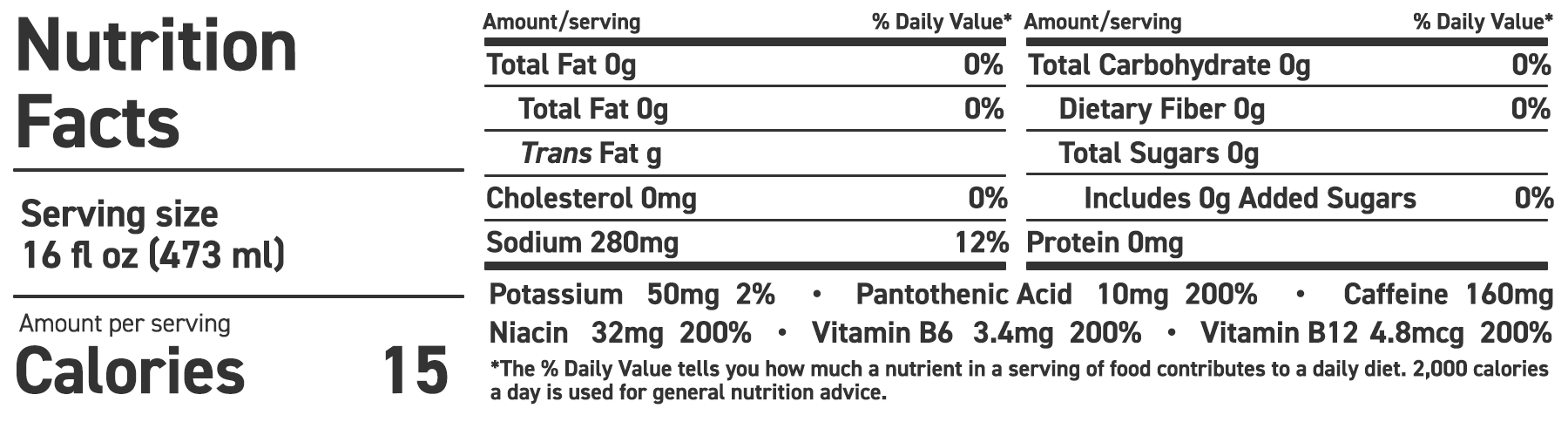 Xyience Product Nutrition Facts