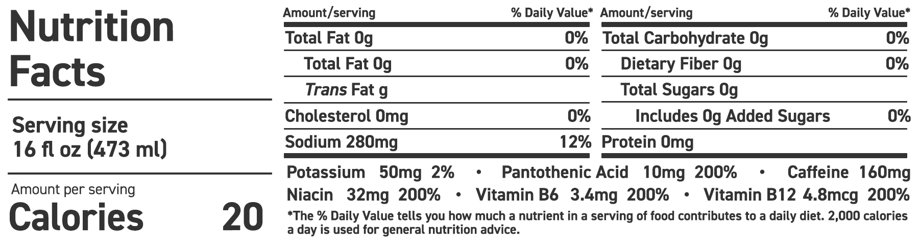 Xyience Product Nutrition Facts